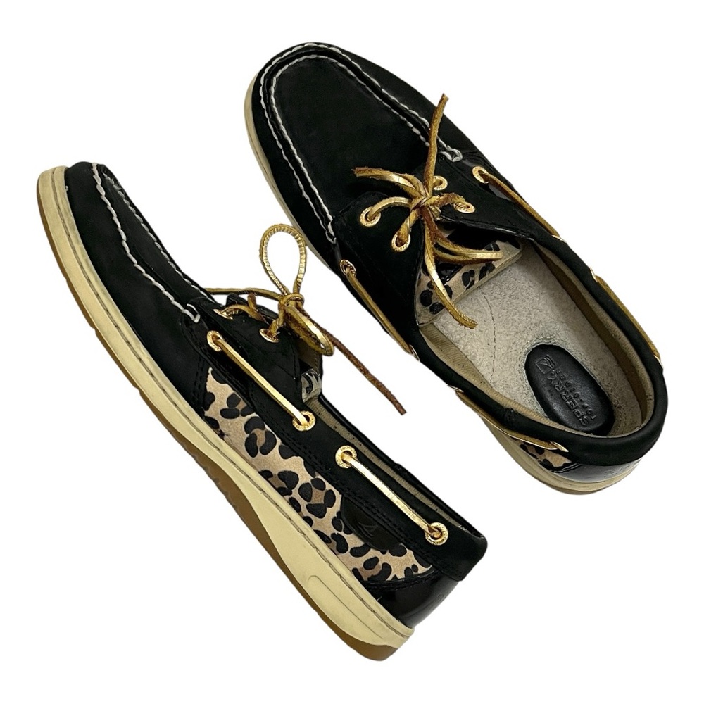 SPERRY Bluefish black / leopard boat shoes